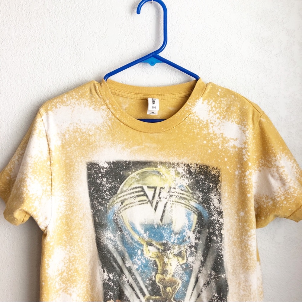TULTEX Van Halen Distressed Fan Art Graphic T-Shirt M Grunge Retro Band Tee - Picture 3 of 8